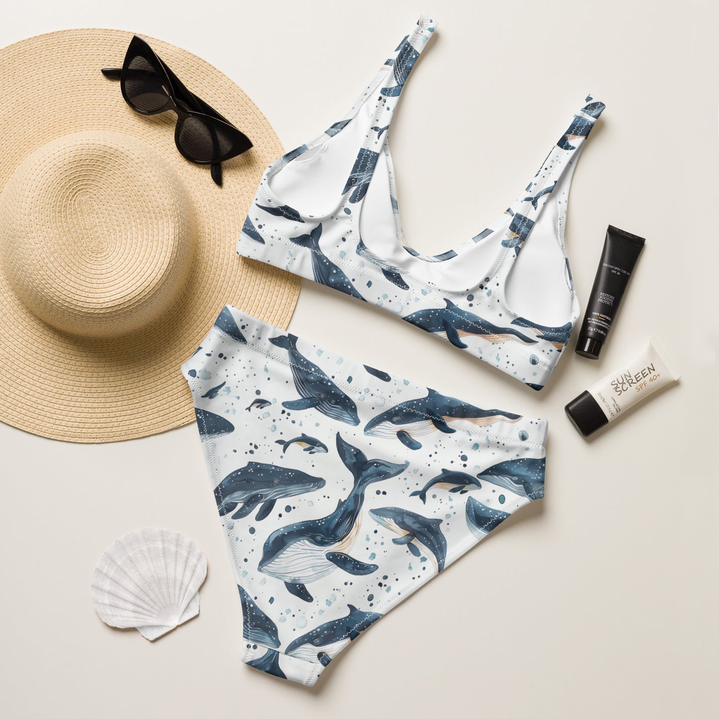 Recycled high-waisted bikini Whale story #3