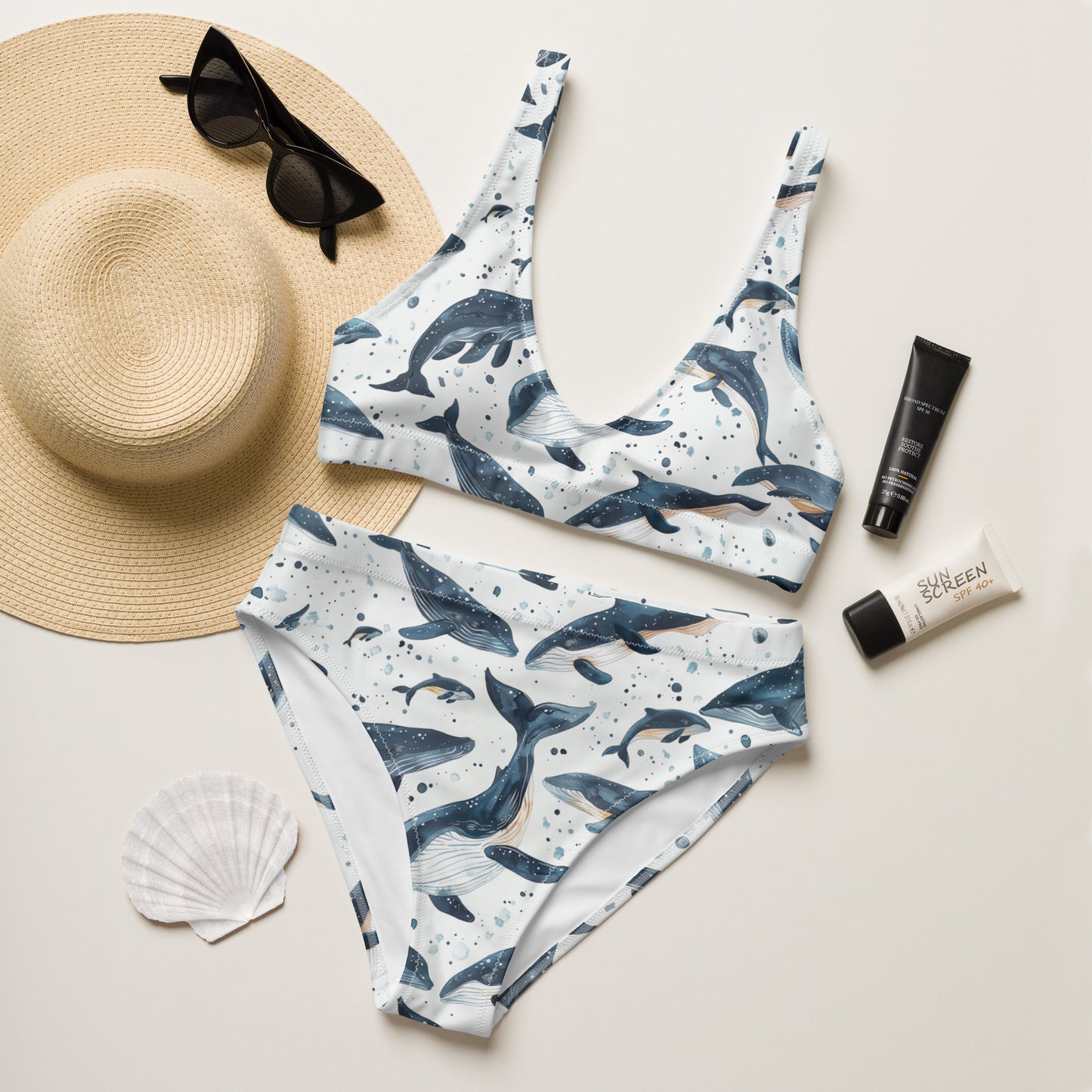 Recycled high-waisted bikini Whale story #3