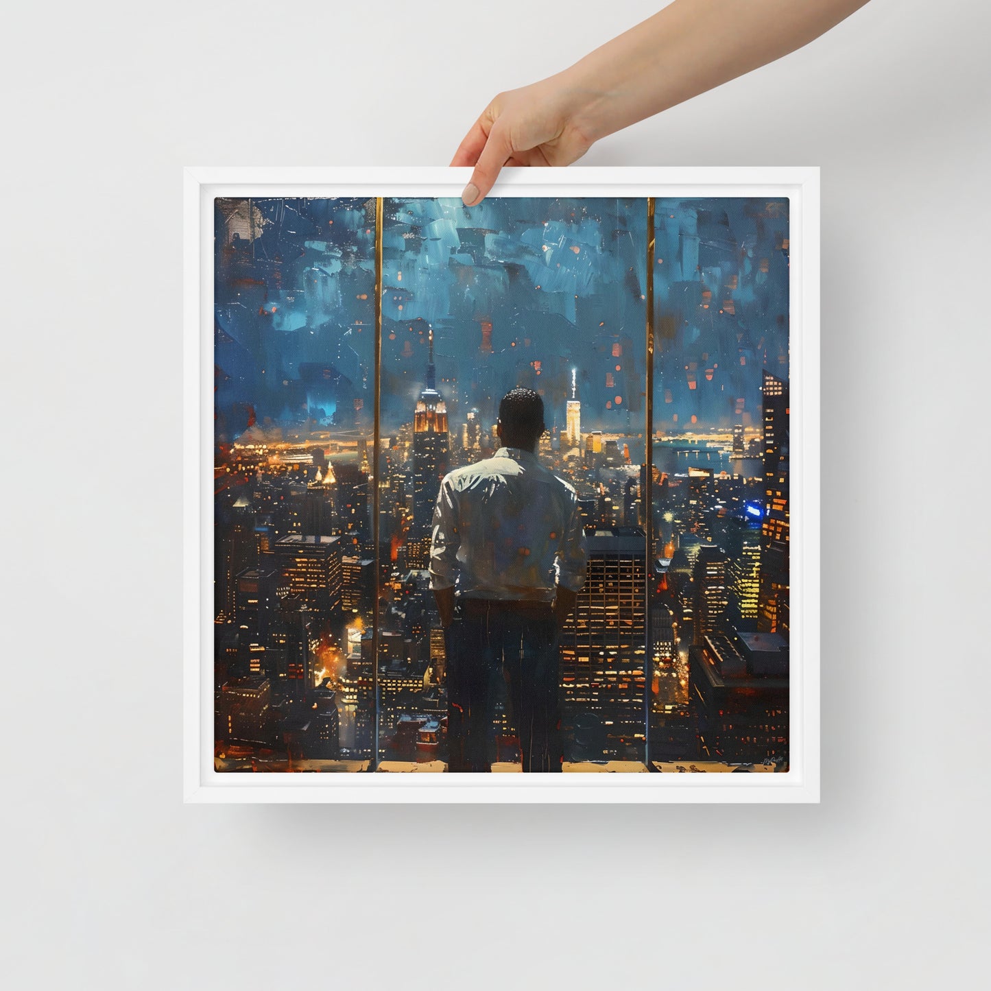 Framed canvas big City Lights #5
